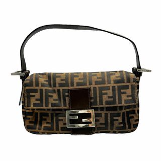 フェンディ(FENDI)のフェンディ FENDI ショルダーバッグ ズッカ バゲット キャンバス/レザー ブラウン シルバー レディース 送料無料【中古】 z0394(ショルダーバッグ)