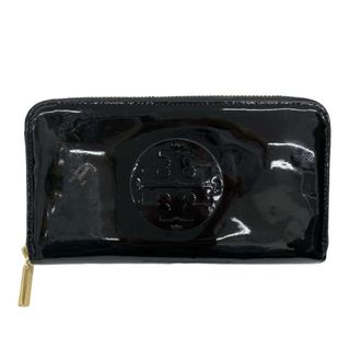 トリーバーチ(Tory Burch)のトリーバーチ TORY BURCH パテント 長財布 ラウンドジップ 黒(長財布)