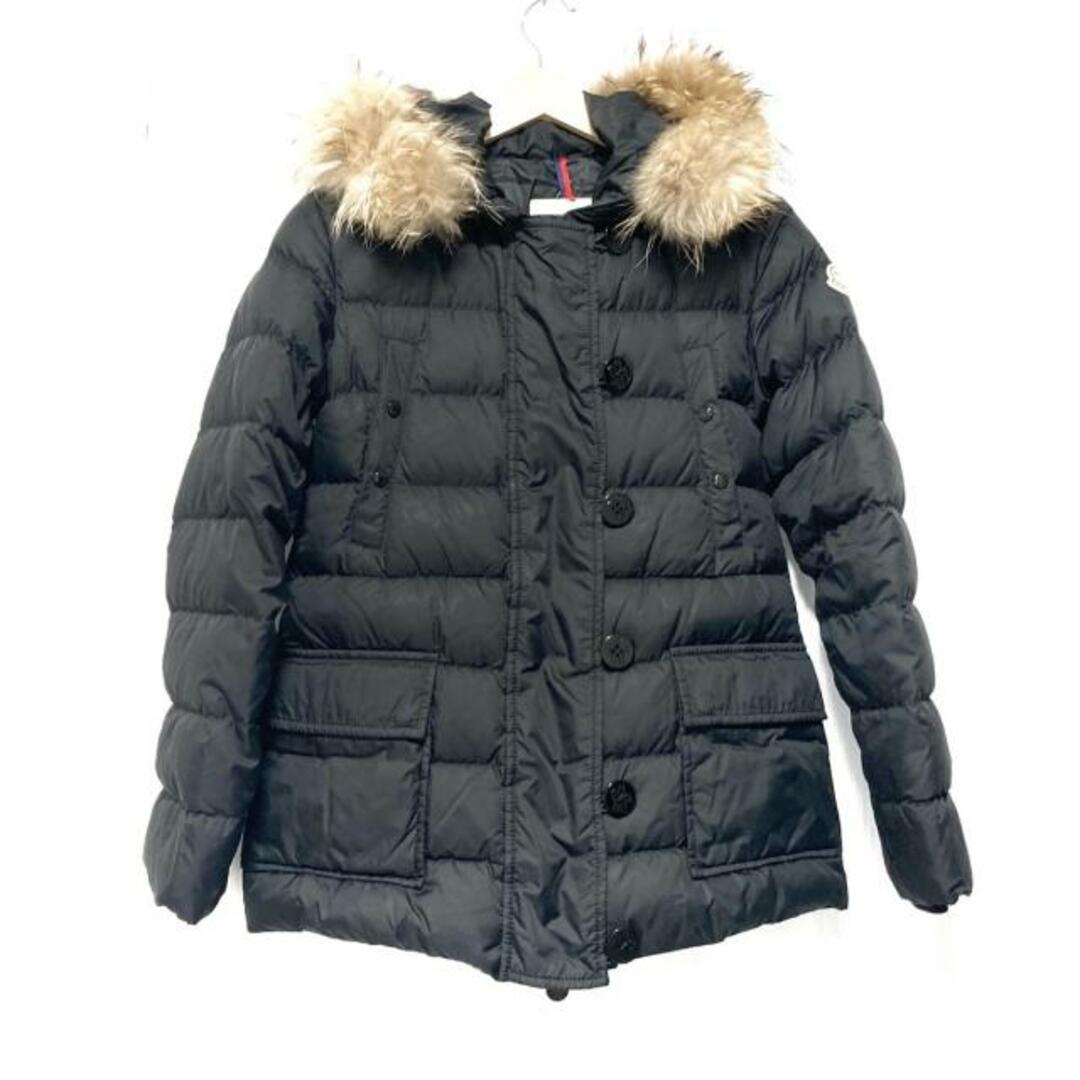 MONCLER(モンクレール)のMONCLER(モンクレール) ダウンジャケット サイズ0 XS レディース - 黒 長袖/ファー/冬/秋 レディースのジャケット/アウター(ダウンジャケット)の商品写真