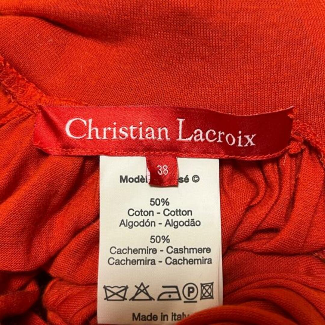 Christian Lacroix(クリスチャンラクロワ)のChristian Lacroix(クリスチャンラクロワ) 長袖カットソー サイズ38 M レディース新品同様  - レッド ハイネック レディースのトップス(カットソー(長袖/七分))の商品写真