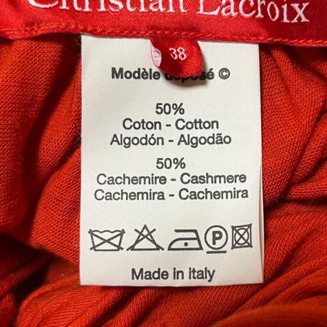 Christian Lacroix(クリスチャンラクロワ)のChristian Lacroix(クリスチャンラクロワ) 長袖カットソー サイズ38 M レディース新品同様  - レッド ハイネック レディースのトップス(カットソー(長袖/七分))の商品写真