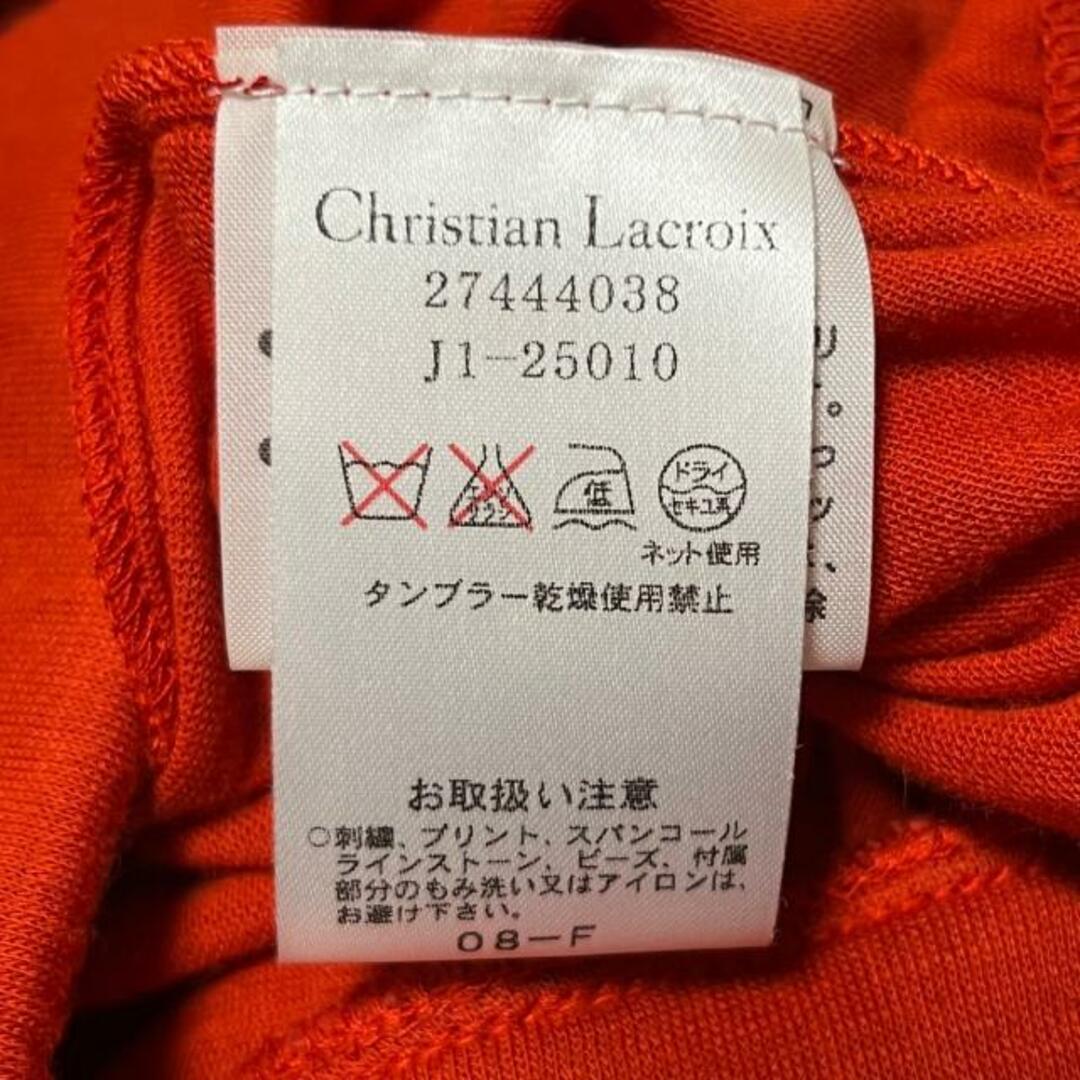 Christian Lacroix(クリスチャンラクロワ)のChristian Lacroix(クリスチャンラクロワ) 長袖カットソー サイズ38 M レディース新品同様  - レッド ハイネック レディースのトップス(カットソー(長袖/七分))の商品写真