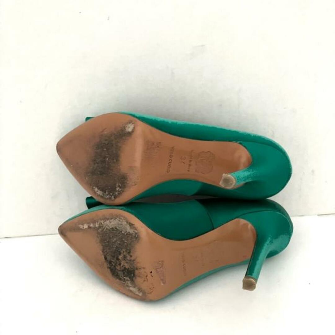 BRUNOMAGLI(ブルーノマリ)のBRUNOMAGLI(ブルーノマリ) パンプス 34 レディース - グリーン リボン サテン レディースの靴/シューズ(ハイヒール/パンプス)の商品写真