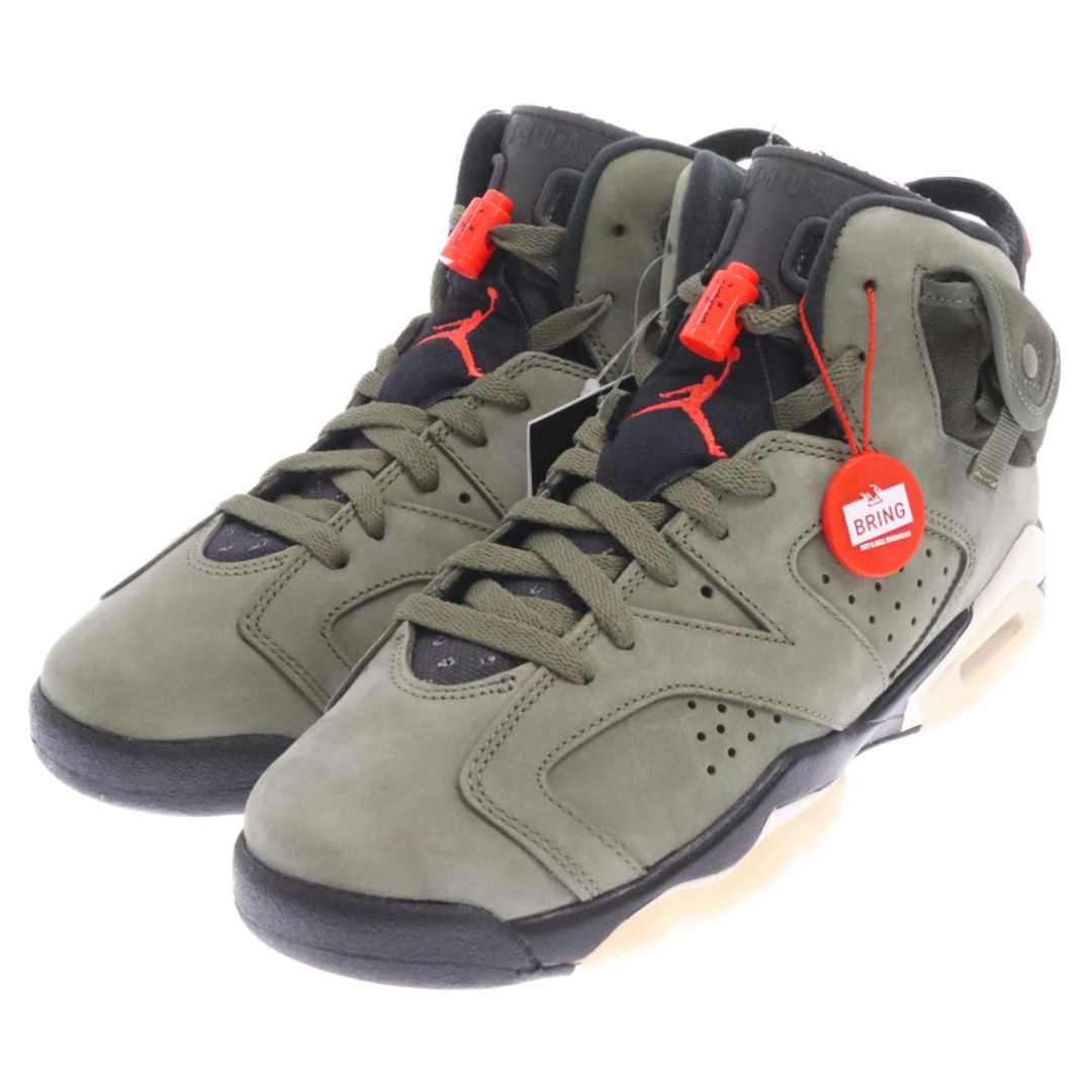 NIKE(ナイキ)のNIKE ナイキ ×TRAVIS SCOTT AIR JORDAN 6 RETRO SP (GS) トラヴィススコット エアジョーダン6 ハイカットスニーカーシューズ カーキ US7Y CN1085-200 レディースの靴/シューズ(スニーカー)の商品写真