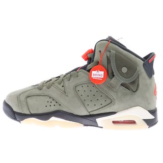 ナイキ(NIKE)のNIKE ナイキ ×TRAVIS SCOTT AIR JORDAN 6 RETRO SP (GS) トラヴィススコット エアジョーダン6 ハイカットスニーカーシューズ カーキ US7Y CN1085-200(スニーカー)