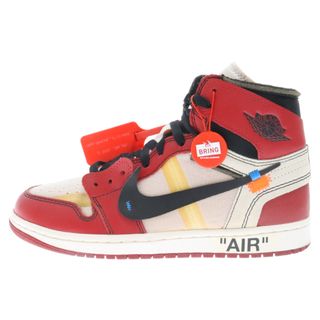 ナイキ(NIKE)のNIKE ナイキ ×OFF-WHITE THE 10 AIR JORDAN 1 CHICAGO オフホワイト ザテン エアジョーダン1 シカゴ ハイカットスニーカー ホワイト/レッド US8/26cm AA3834-101(スニーカー)