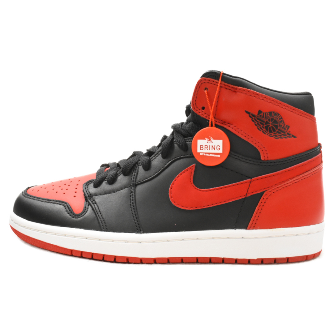 NIKE(ナイキ)のNIKE ナイキ 2001年製 AIR JORDAN 1 RETRO HIGH BRED エアジョーダン1レトロ ブレッド ハイカットスニーカー US8.5/26.5cm ブラック/レッド 136066-061 メンズの靴/シューズ(スニーカー)の商品写真