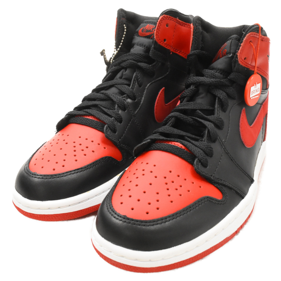 NIKE(ナイキ)のNIKE ナイキ 2001年製 AIR JORDAN 1 RETRO HIGH BRED エアジョーダン1レトロ ブレッド ハイカットスニーカー US8.5/26.5cm ブラック/レッド 136066-061 メンズの靴/シューズ(スニーカー)の商品写真