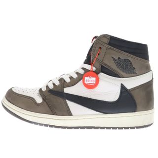 ナイキ(NIKE)のNIKE ナイキ ×TRAVIS SCOTT AIR JORDAN 1 HIGH OG TS SP トラヴィススコット エアジョーダン1 ハイカットスニーカー ブラウン US9.5/27.5cm CD4487-100(スニーカー)