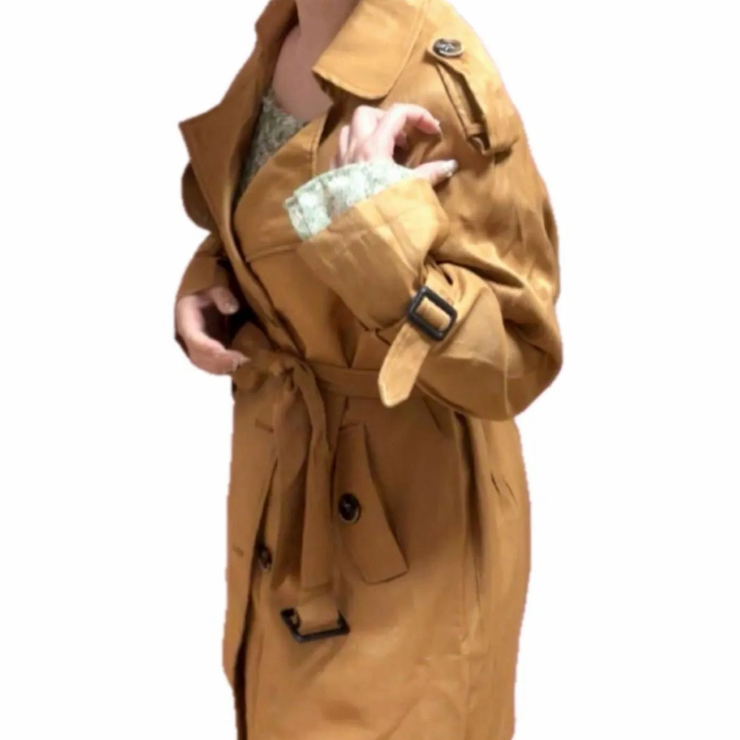 トレンチコート　スプリングコート　ロングコート アウター　コート　上品　2XL レディースのジャケット/アウター(トレンチコート)の商品写真