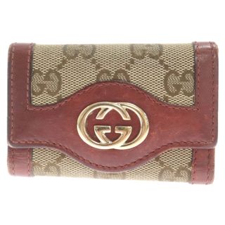 グッチ(Gucci)のGUCCI グッチ 三つ折りモノグラム キーケース ブラウン 282432 478442(キーホルダー)