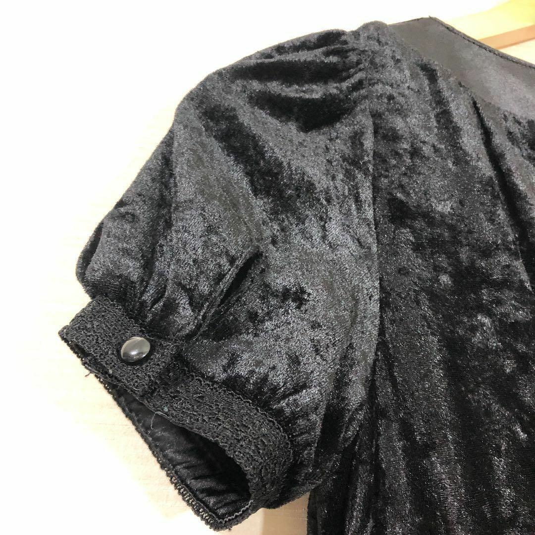 MK KLEIN+(エムケークランプリュス)の【新品】KLEIN PLUS ドレス ワンピース レース装飾 黒ブラック✓258 レディースのワンピース(ロングワンピース/マキシワンピース)の商品写真