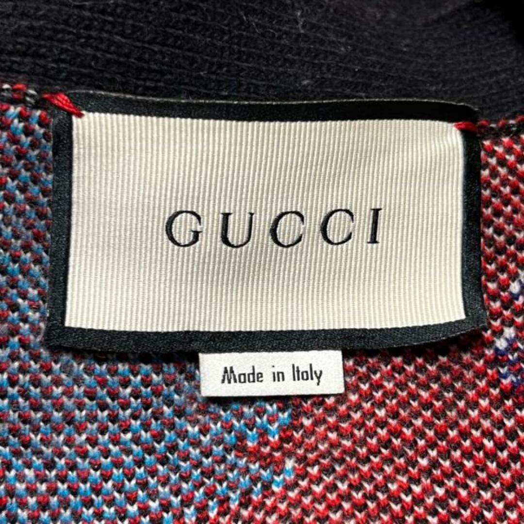 Gucci(グッチ)のGUCCI(グッチ) カーディガン サイズXS メンズ - 527938 黒×ピンク×マルチ 虎 メンズのトップス(カーディガン)の商品写真