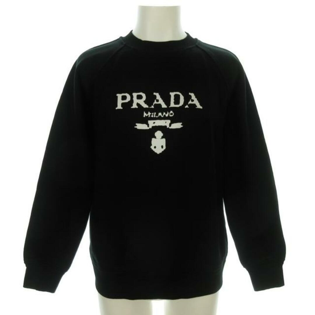 PRADA(プラダ)のPRADA(プラダ) トレーナー メンズ - 134631 1ZT7 F0967 黒×白 長袖/クルーネック 綿 メンズのトップス(スウェット)の商品写真