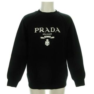 プラダ(PRADA)のPRADA(プラダ) トレーナー メンズ - 134631 1ZT7 F0967 黒×白 長袖/クルーネック 綿(スウェット)