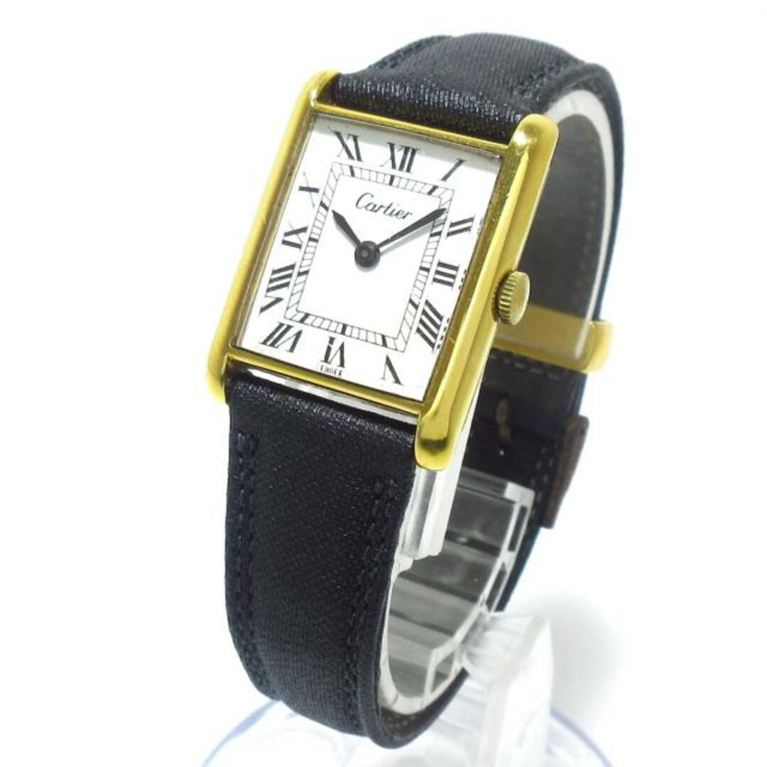 Cartier(カルティエ) 腕時計 マストタンク レディース 18K GOLD ELECTROPLATED/社外ベルト 白