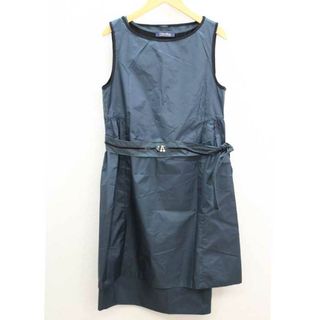 マックスマーラ(Max Mara)の‡S MAXMARA/エスマックスマーラ‡TIMELESS JERDET DRESS/ベルト付きレイヤードワンピース/ノースリーブ ダークグリーン/深緑 レディース M【中古】夏 624032 onepi(その他)