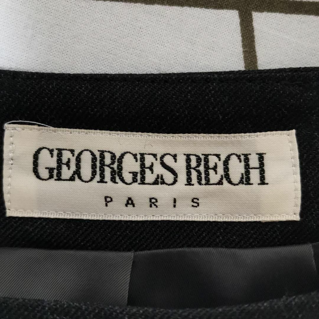 【超美品】GEORGES RECH シルク配合　ひざ丈スカート　黒 ✓62 レディースのスカート(ひざ丈スカート)の商品写真