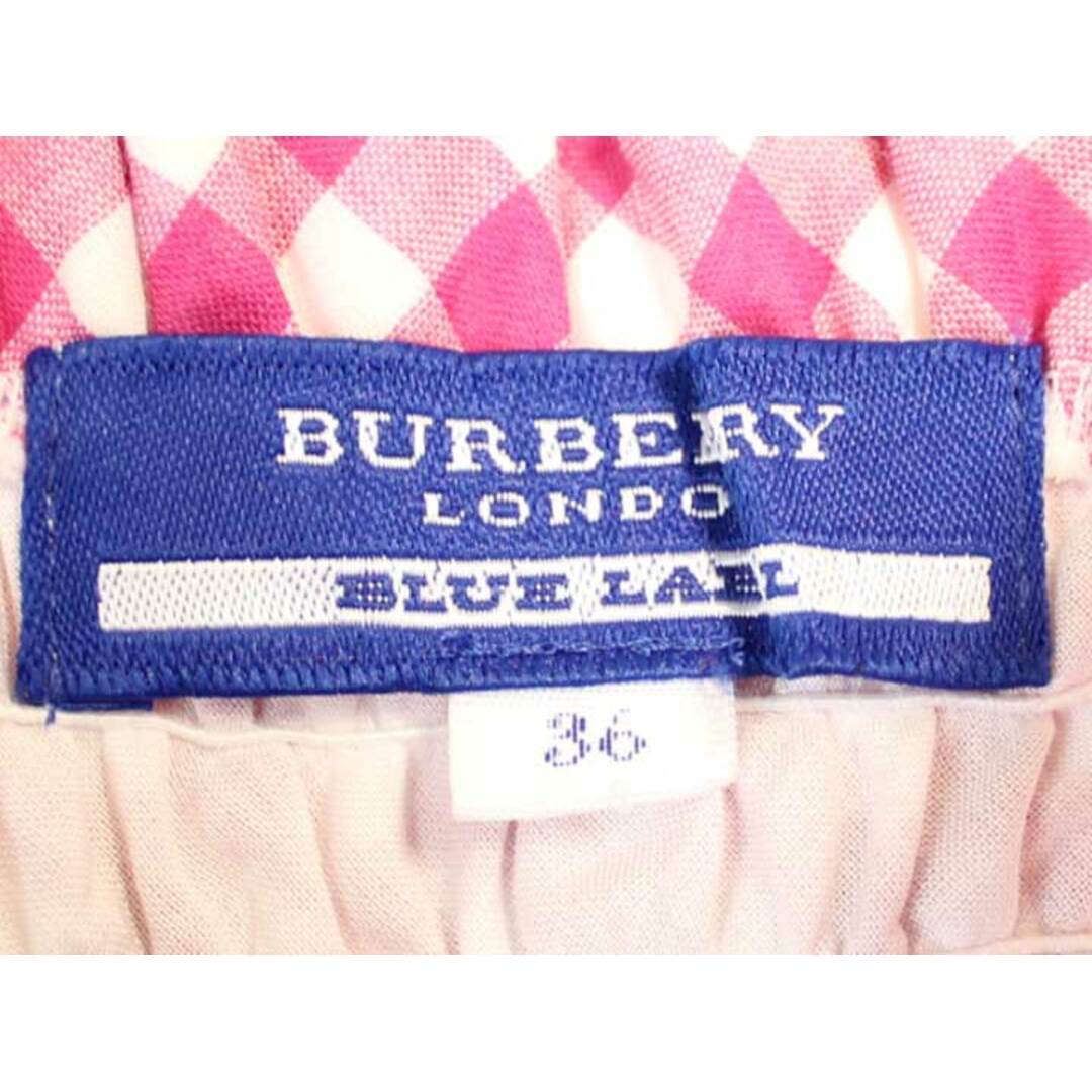 BURBERRY(バーバリー)の△BURBERRY BLUE LABEL/バーバリーブルーレーベル△ギンガムチェックワンピース/膝丈/ノースリーブ　ピンク×ホワイト/白　レディース　36　【中古】　夏　524032 onepi レディースのワンピース(その他)の商品写真