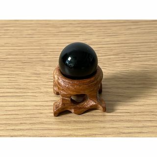 AAAグレード　モリオン丸玉　黒水晶　チベット産　魔除け　天然石　鉱物　23mm(置物)