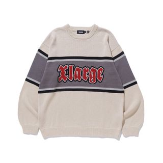 STRIPED CREWNECK KNIT TOP XLARGE