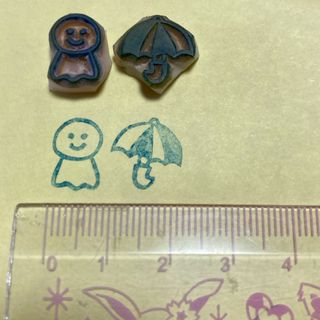 消しゴムはんこ(傘＆てるてる坊主)(はんこ)