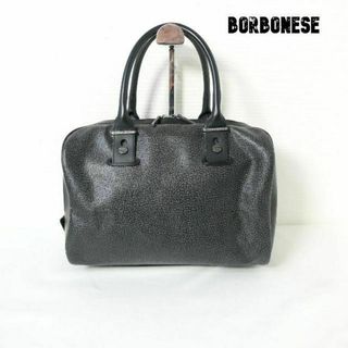 BORBONESE - 良品 綺麗 BORBONESE ウズラ柄 レザー ミニボストンバッグ