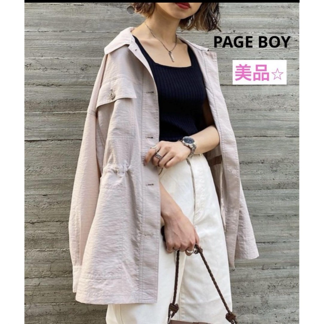 PAGEBOY(ページボーイ)の【美品⭐︎】ページボーイ　 ライトミニタリーシャツジャケット　スプリングコート レディースのジャケット/アウター(スプリングコート)の商品写真