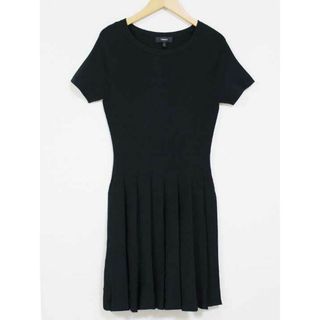 セオリー(theory)の☆theory /セオリー☆PLEAT TEE DRESS ニットプリーツワンピース/ラウンドネック/無地/半袖/ミディ丈 ブラック/黒 レディース S【中古】夏 615032 onepi(その他)