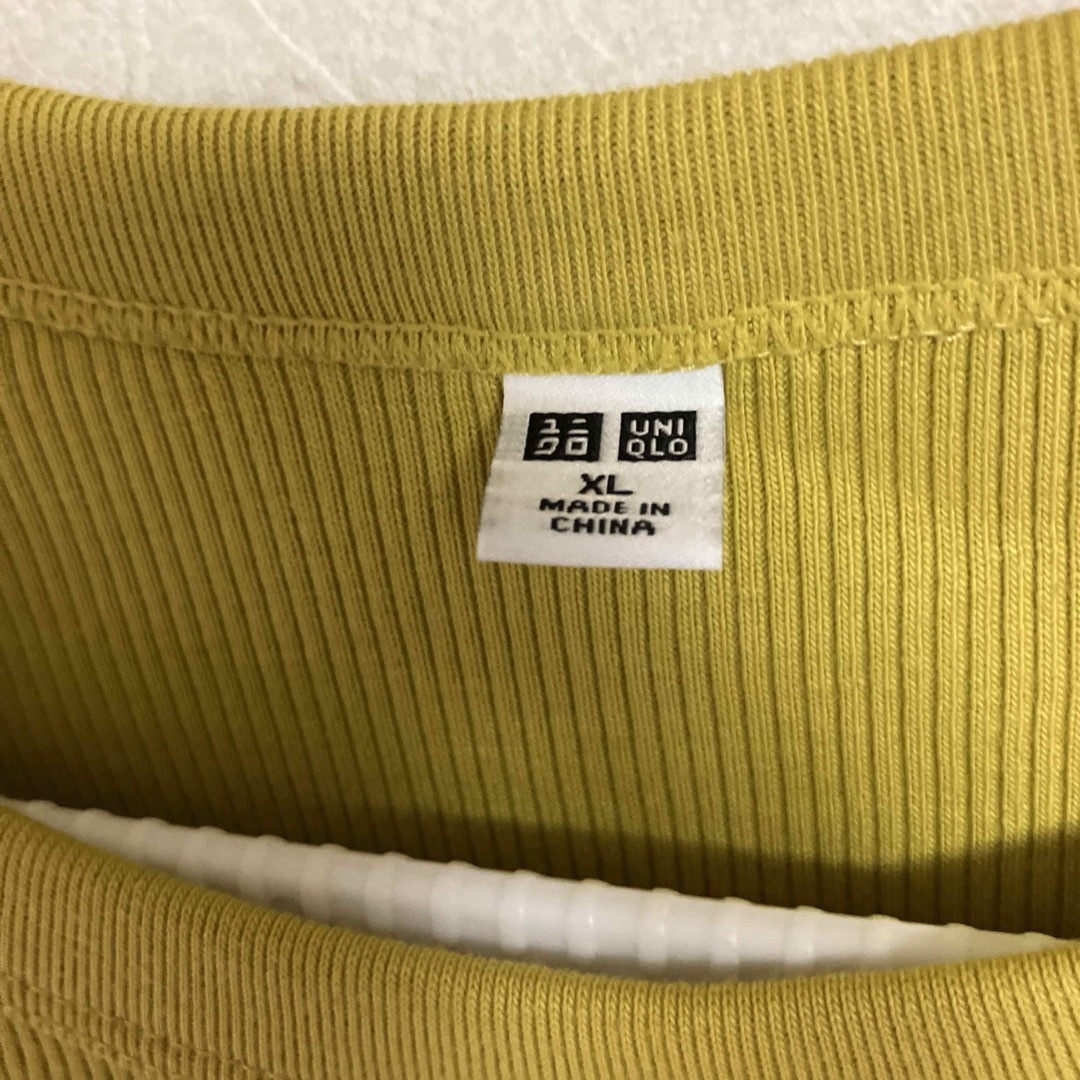 GU(ジーユー)のGU リブT XL イエロー レディースのトップス(Tシャツ(半袖/袖なし))の商品写真