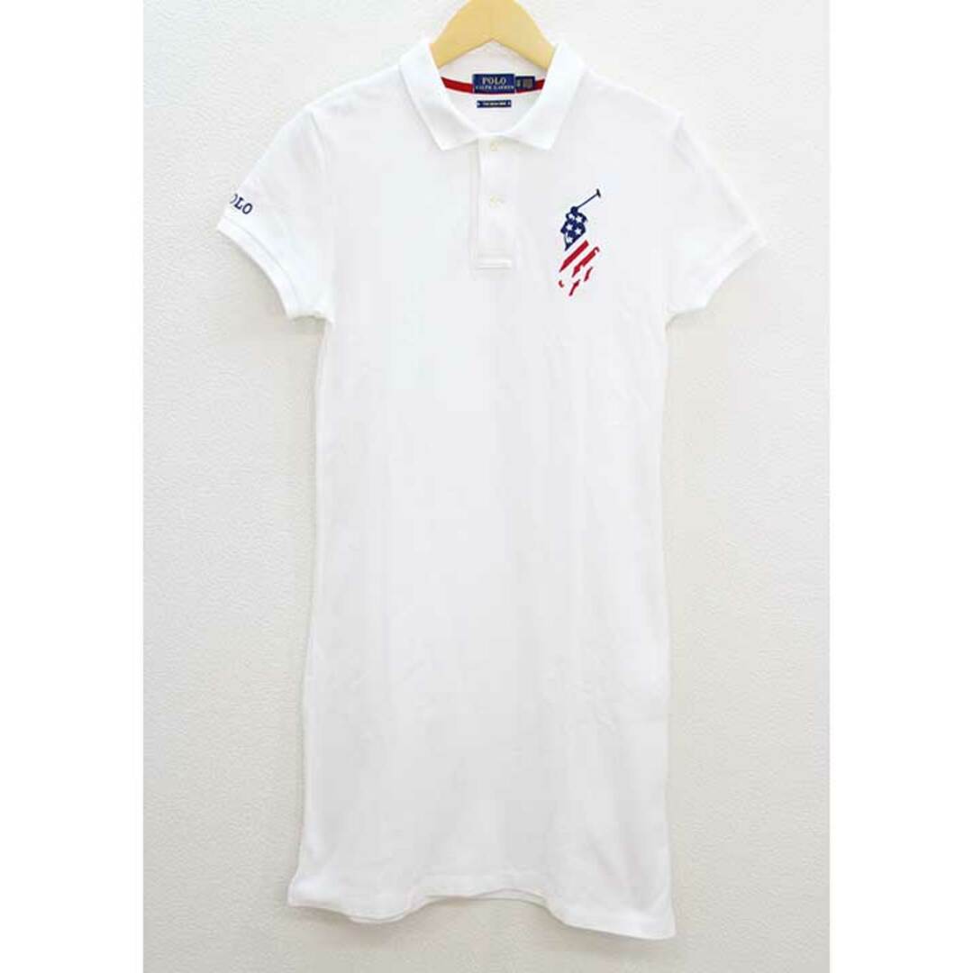 Ralph Lauren(ラルフローレン)の‡POLO RALPH LAUREN/ポロ ラルフ ローレン‡THE MESH MINIアメリカンビックポニーポロシャツワンピース/半袖/膝丈 ホワイト/白 レディース XS【中古】 夏 404032 onepi レディースのワンピース(その他)の商品写真