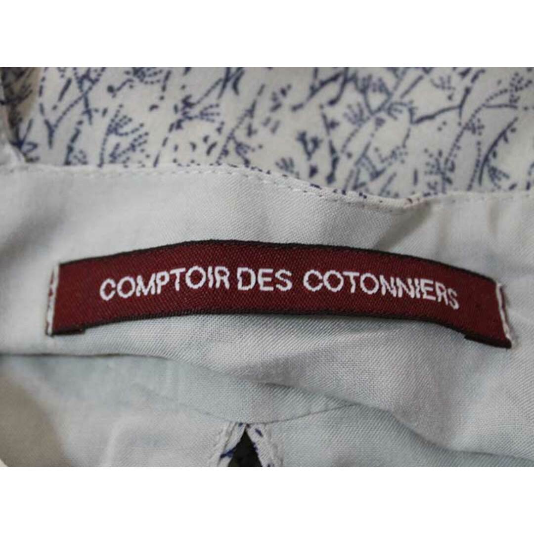 ☆COMPTOIR DES COTONNIERS/コントワーデコトニエ☆花柄ノースリーブワンピース/サイドジップ/膝丈 オフホワイト×ブルー/白×青 レディース 7【中古】夏 205022 onepi レディースのワンピース(その他)の商品写真