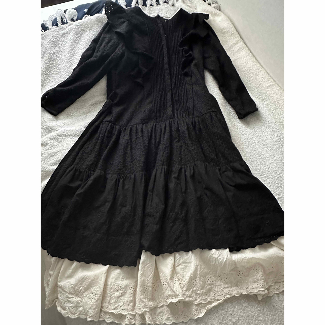 【中古】two-tone ruffled lace dress レディースのワンピース(ロングワンピース/マキシワンピース)の商品写真