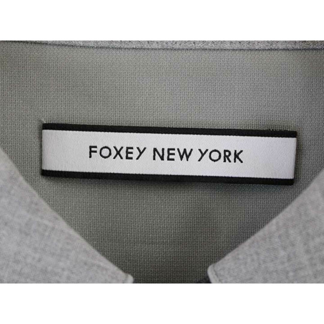 FOXEY(フォクシー)の◇FOXEY NEW YORK/フォクシーニューヨーク◇タキシードストレッチワンピース/33973/ブラウスワンピース/フレア/ミディアム丈/ノースリーブ グレー/灰色 レディース 40【中古】夏 024022 onepi レディースのワンピース(その他)の商品写真