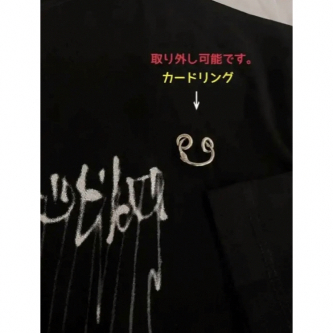 新品タグ付 カードリング付プリントTシャツ 長袖 黒 ストリート  メンズT M メンズのトップス(Tシャツ/カットソー(七分/長袖))の商品写真
