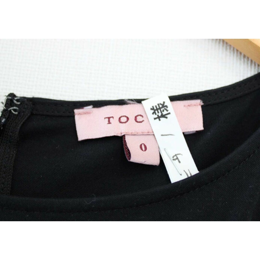 TOCCA(トッカ)の●TOCCA/トッカ●2021年製/CARAMELLA DRESS/ドッキングドレス/ワンピース/ラウンドネック/半袖/膝下丈 ブラック/黒×ライトベージュ レディース 0【中古】夏 215032 onepi レディースのワンピース(その他)の商品写真