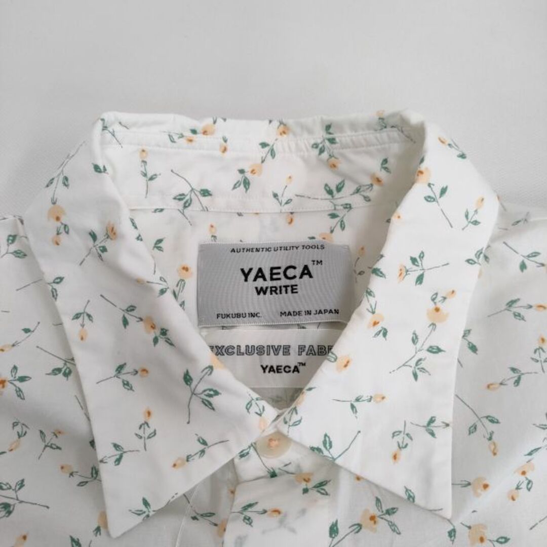 YAECA(ヤエカ)のYAECA WRITE 92151 BUTTON SHIRT 定価28000円 花柄 フラワープリント M 長袖シャツ ホワイト グリーン レディース ヤエカ【中古】4-0327M♪ レディースのトップス(シャツ/ブラウス(長袖/七分))の商品写真