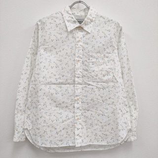 ヤエカ(YAECA)のYAECA WRITE 92151 BUTTON SHIRT 定価28000円 花柄 フラワープリント M 長袖シャツ ホワイト グリーン レディース ヤエカ【中古】4-0327M♪(シャツ/ブラウス(長袖/七分))