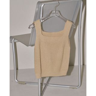 Square Knit Tanktop ベージュ