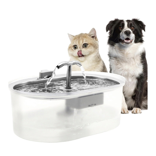 水飲み器 3.5 L大容量自動給水器 見える水位線給水器(猫)