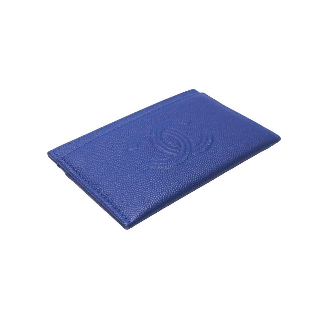 CHANEL(シャネル)のCHANEL シャネル ココマーク カードケース 29番台 キャビアスキン ブルー 美品 中古 62134 レディースのファッション小物(パスケース/IDカードホルダー)の商品写真
