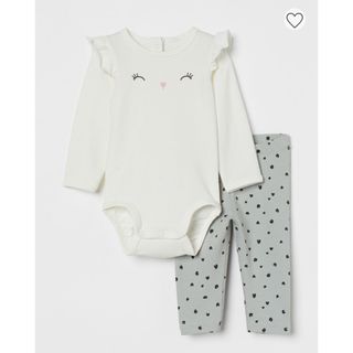 H&M 2アイテムセット　ロンパース　レギンス　12-18M(その他)