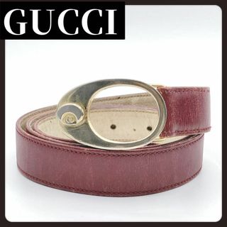 グッチ(Gucci)のGUCCI　グッチ　レザー　ベルト　ボルドー　3穴　ブランド　レディース(ベルト)