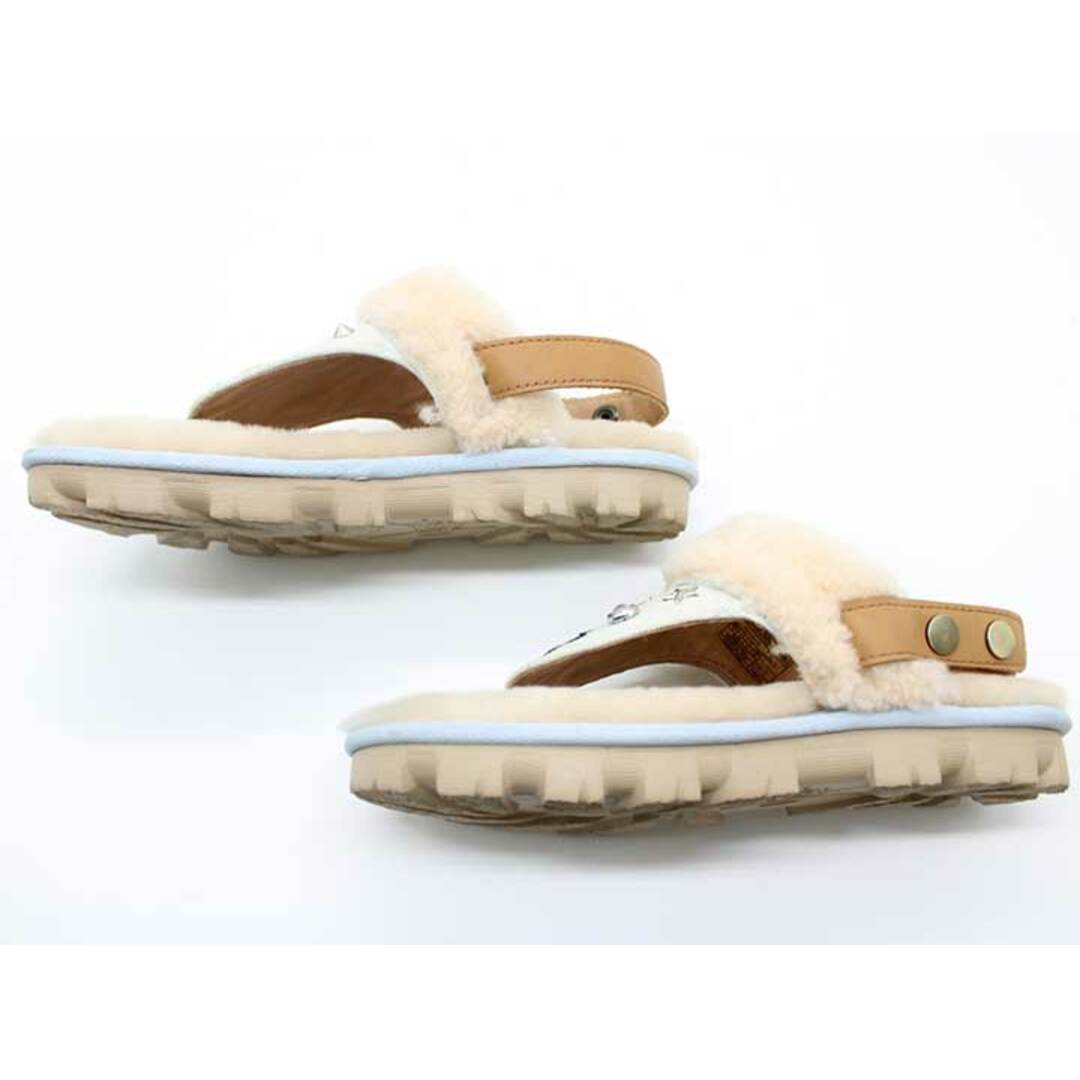 UGG(アグ)の◇UGG/アグ◇2020年製/PATCH IT SANDAL/バックベルトムートントングサンダル/1092804/スター刺しゅう/スタッズ/デニム切替/フラット/シューズ/靴 ベージュ×ライトブルー レディース 23【中古】夏 523032 hat etc レディースの靴/シューズ(サンダル)の商品写真