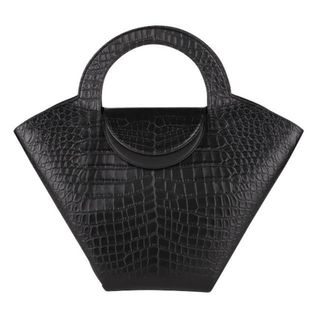 ボッテガヴェネタ(Bottega Veneta)の新品 ボッテガヴェネタ BOTTEGA VENETA ハンドバッグ CROCODILE PRINT LEATHER TOTE BAG ブラック(ハンドバッグ)