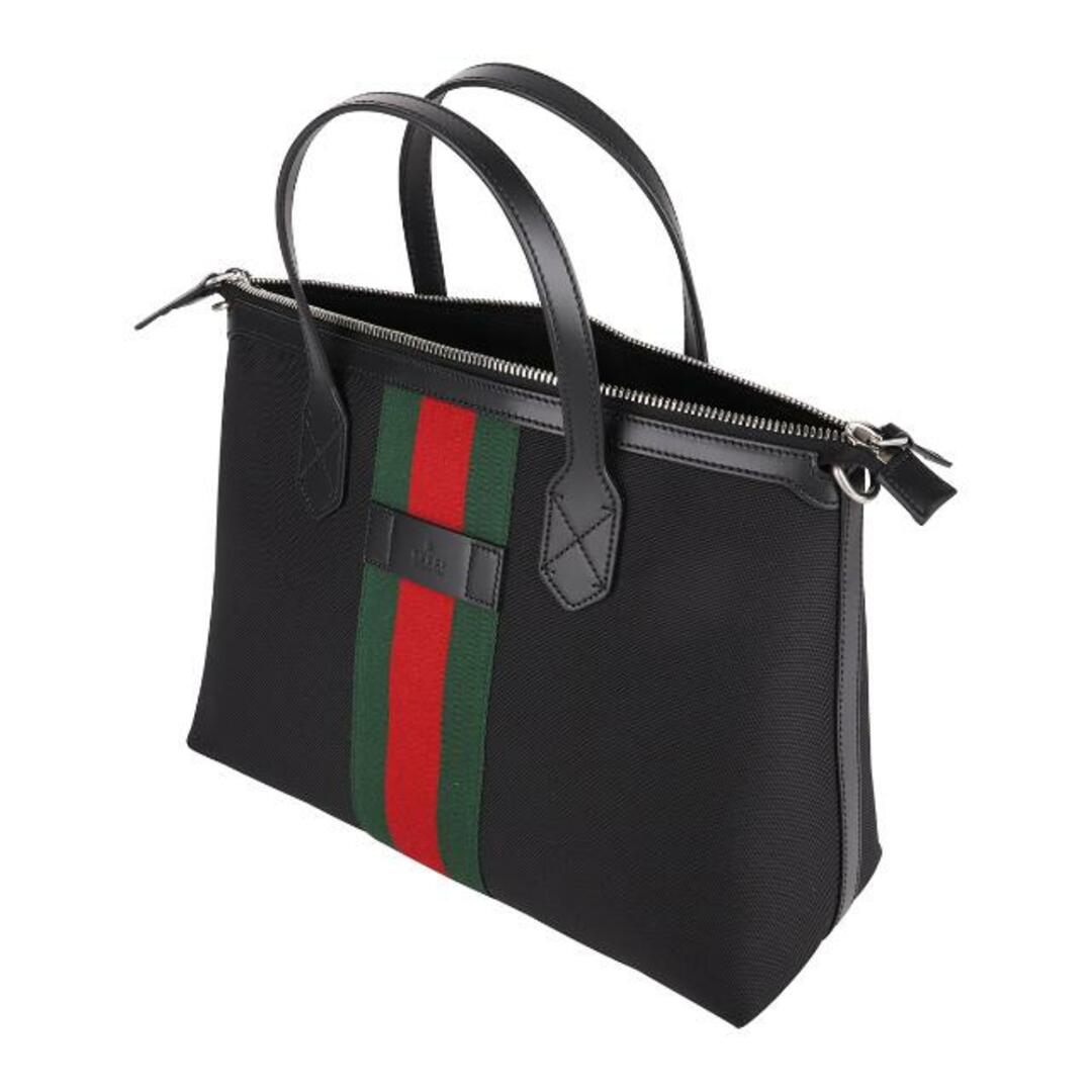 Gucci(グッチ)の新品 グッチ GUCCI トートバッグ ウェブ＆ストライプ ブラック レディースのバッグ(トートバッグ)の商品写真