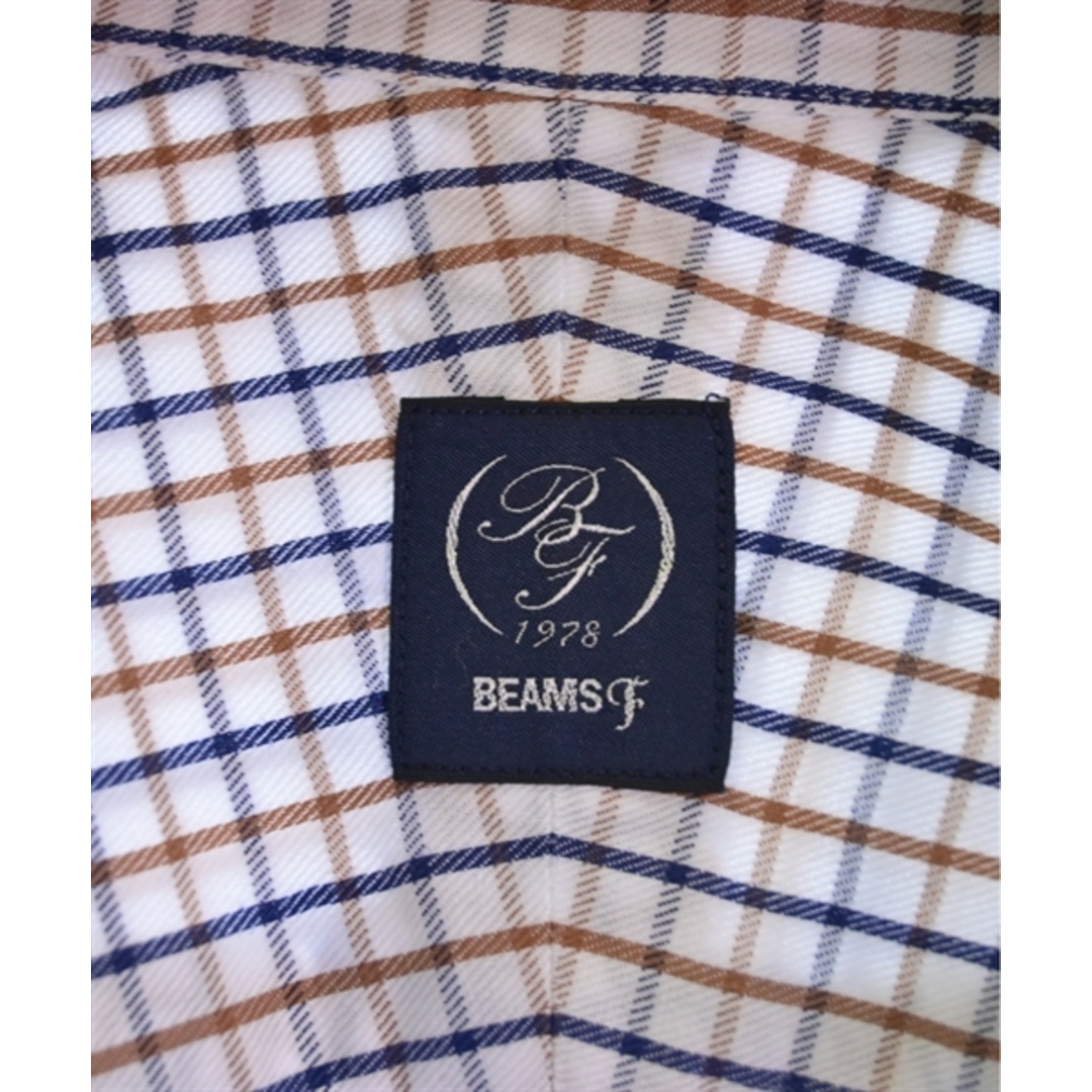 BEAMS F(ビームスエフ)のBEAMS F カジュアルシャツ 40(L位) 白x茶x紺(チェック) 【古着】【中古】 メンズのトップス(シャツ)の商品写真