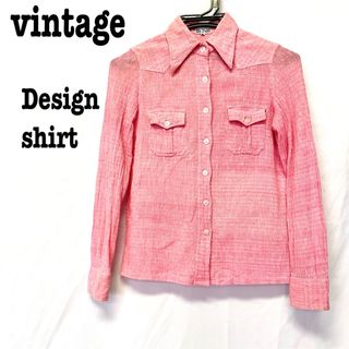 ロキエ(Lochie)の美品【 vintage 】 インド製シャンブレーシャツ　ピンクシャツ(シャツ/ブラウス(長袖/七分))