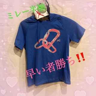 新品　MILLET ミレー 半袖 Tシャツ フード付き ブルー 青 Sサイズ(Tシャツ(半袖/袖なし))