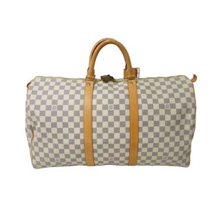 ルイヴィトン(LOUIS VUITTON)のLOUIS VUITTON ルイヴィトン ボストンバッグ キーポル50 ダミエアズール N41430 ホワイト 美品 中古 61304(ボストンバッグ)